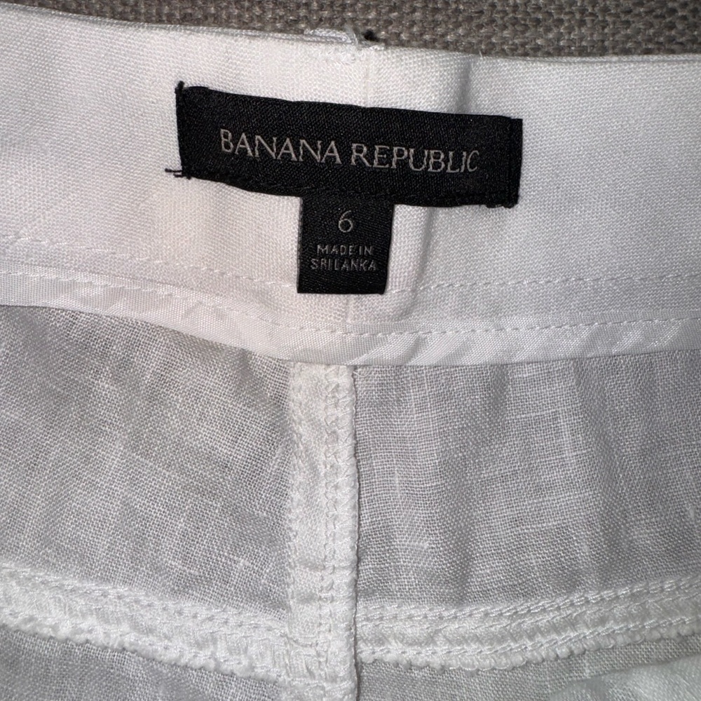 NEW! Banana Republic Crisp White Linen Trousers